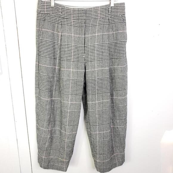 J. Crew Black and White Plaid Pants - Picture 1 of 12
